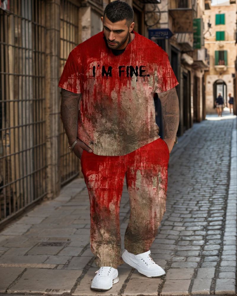 T-shirt à manches courtes I Am Fine grande taille pour hommes