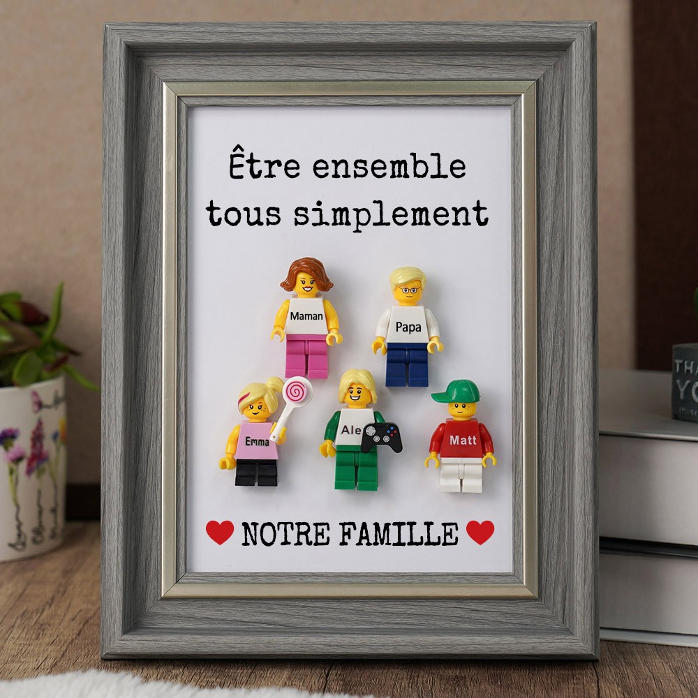 Cadeau de Noël personnalisé pour cadre de figurine de famille