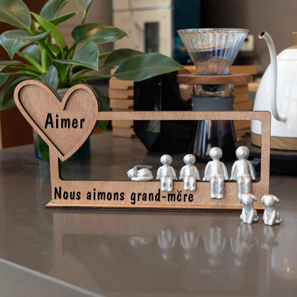 9 ans nous avons fait une famille figurines sculptées personnalisées cadeau de Noël pour 9e anniversaire