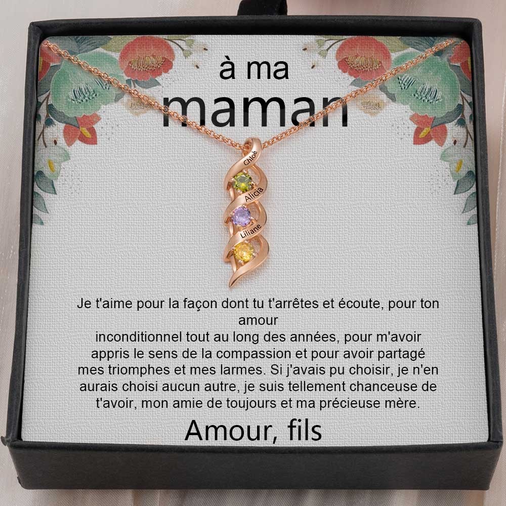 À ma mère collier cadeau de fille fils idées cadeaux pour l'anniversaire de la fête des mères