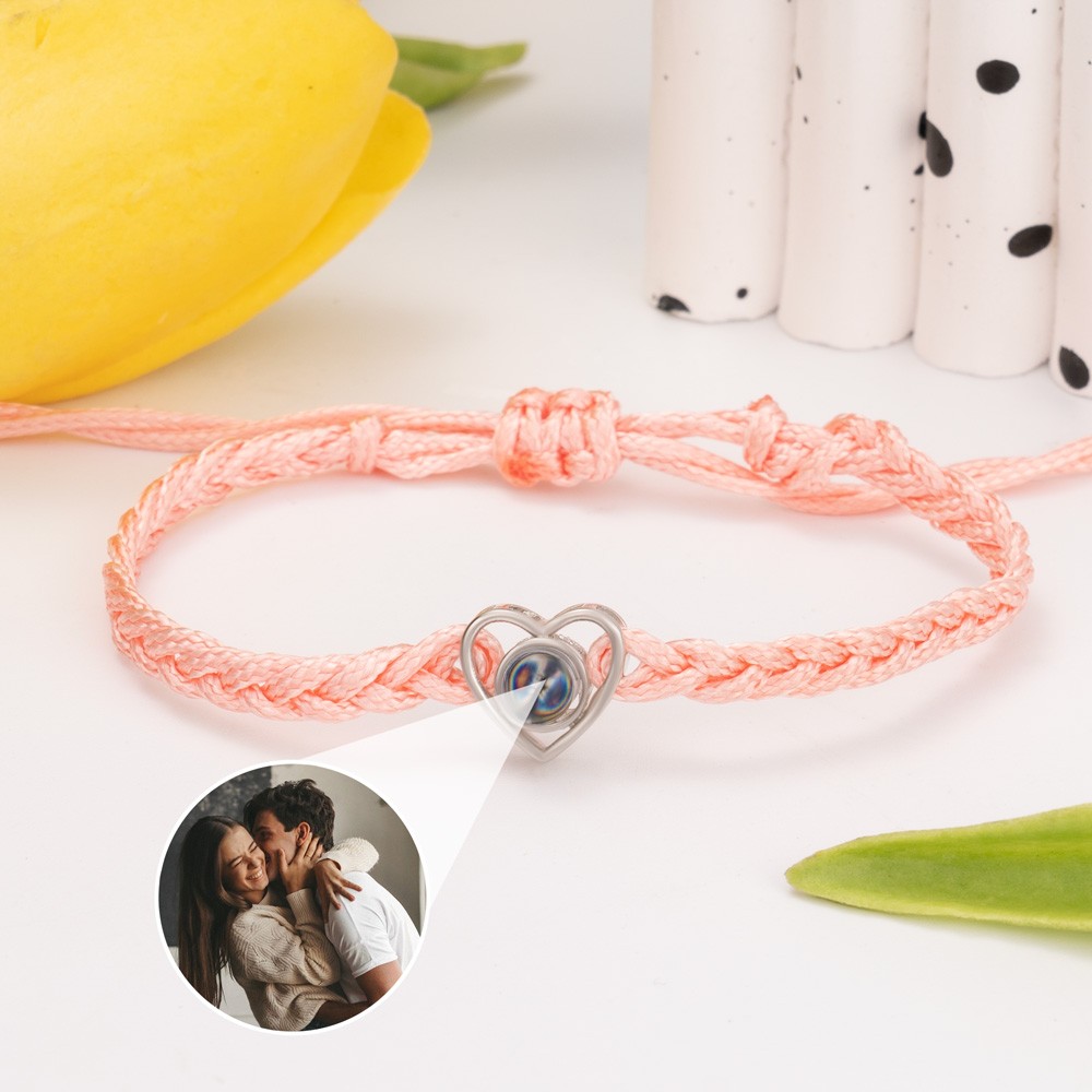 Bracelet à breloques personnalisé avec projection de photos commémoratives, idées cadeaux pour la Saint-Valentin